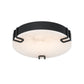 Eurofase Lighting Noga 16" 1-Light Integrated LED Alabaster Shade Matte Black Steel Ceiling Light