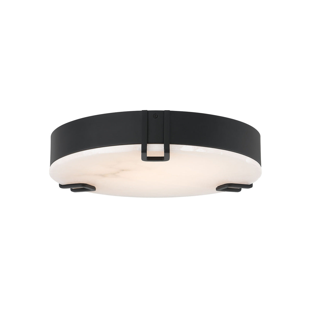 Eurofase Lighting Noga 16" 1-Light Integrated LED Alabaster Shade Matte Black Steel Ceiling Light