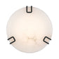 Eurofase Lighting Noga 16" 1-Light Integrated LED Alabaster Shade Matte Black Steel Ceiling Light