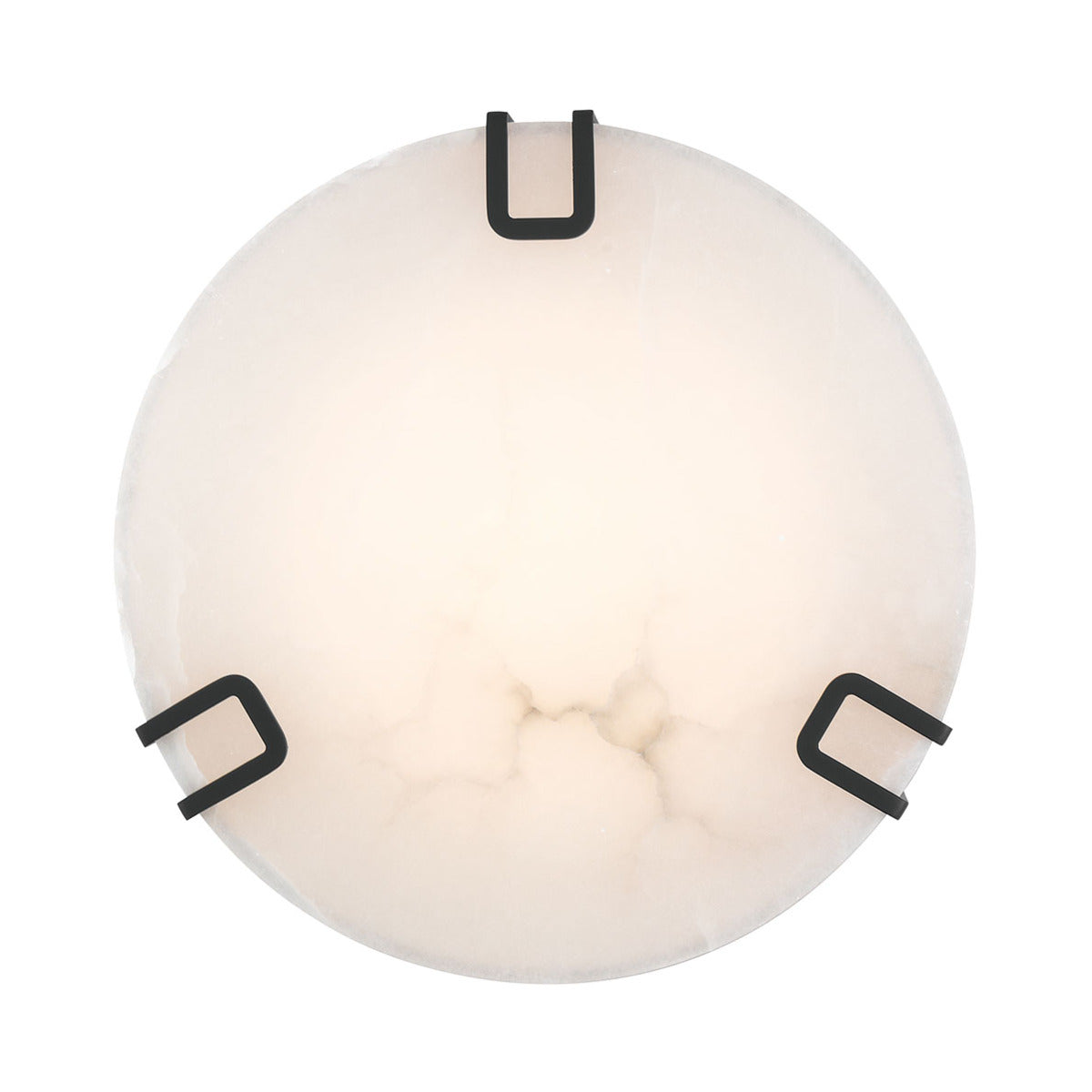 Eurofase Lighting Noga 16" 1-Light Integrated LED Alabaster Shade Matte Black Steel Ceiling Light