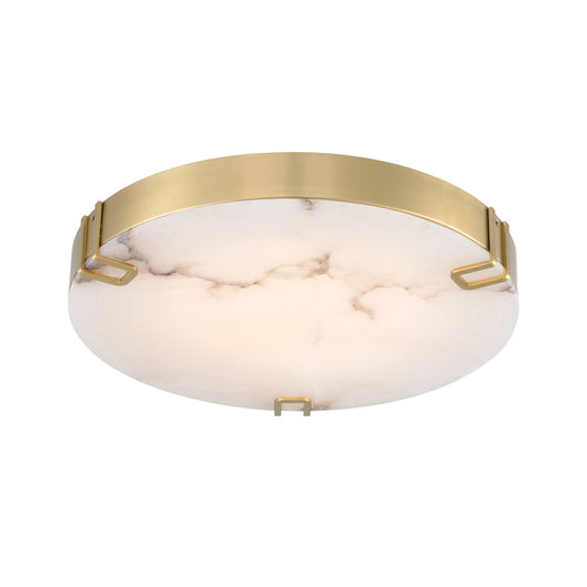 Eurofase Lighting Noga 22" 1-Light Integrated LED Alabaster Shade Gold Steel Ceiling Light