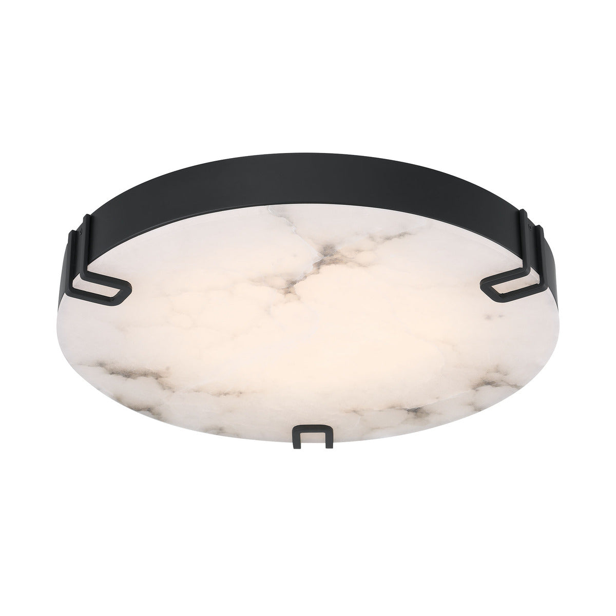 Eurofase Lighting Noga 22" 1-Light Integrated LED Alabaster Shade Matte Black Steel Ceiling Light