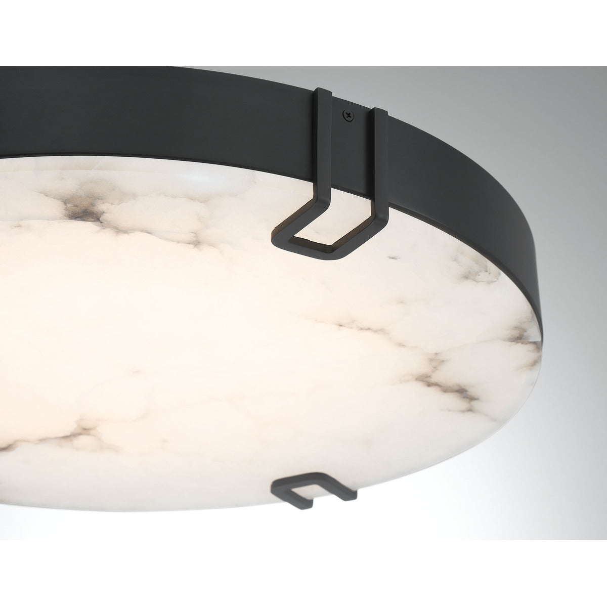 Eurofase Lighting Noga 22" 1-Light Integrated LED Alabaster Shade Matte Black Steel Ceiling Light