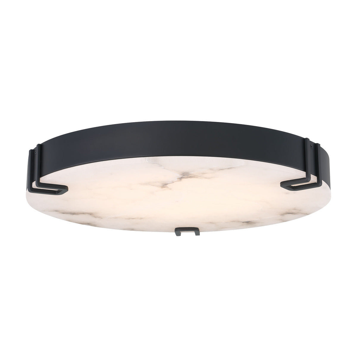 Eurofase Lighting Noga 22" 1-Light Integrated LED Alabaster Shade Matte Black Steel Ceiling Light
