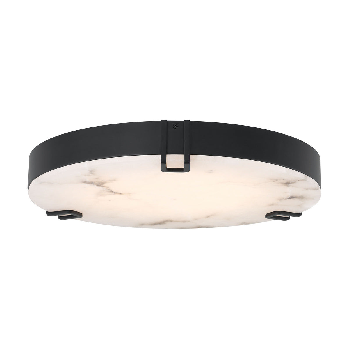 Eurofase Lighting Noga 22" 1-Light Integrated LED Alabaster Shade Matte Black Steel Ceiling Light