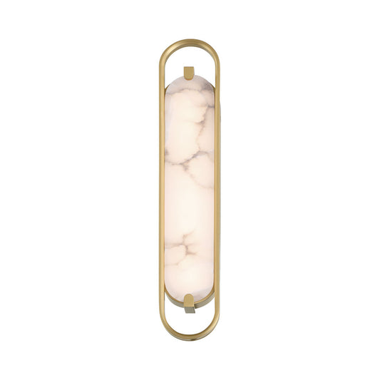 Eurofase Lighting Noga 24" 1-Light Integrated LED Alabaster Shade Gold Steel Wall Sconce