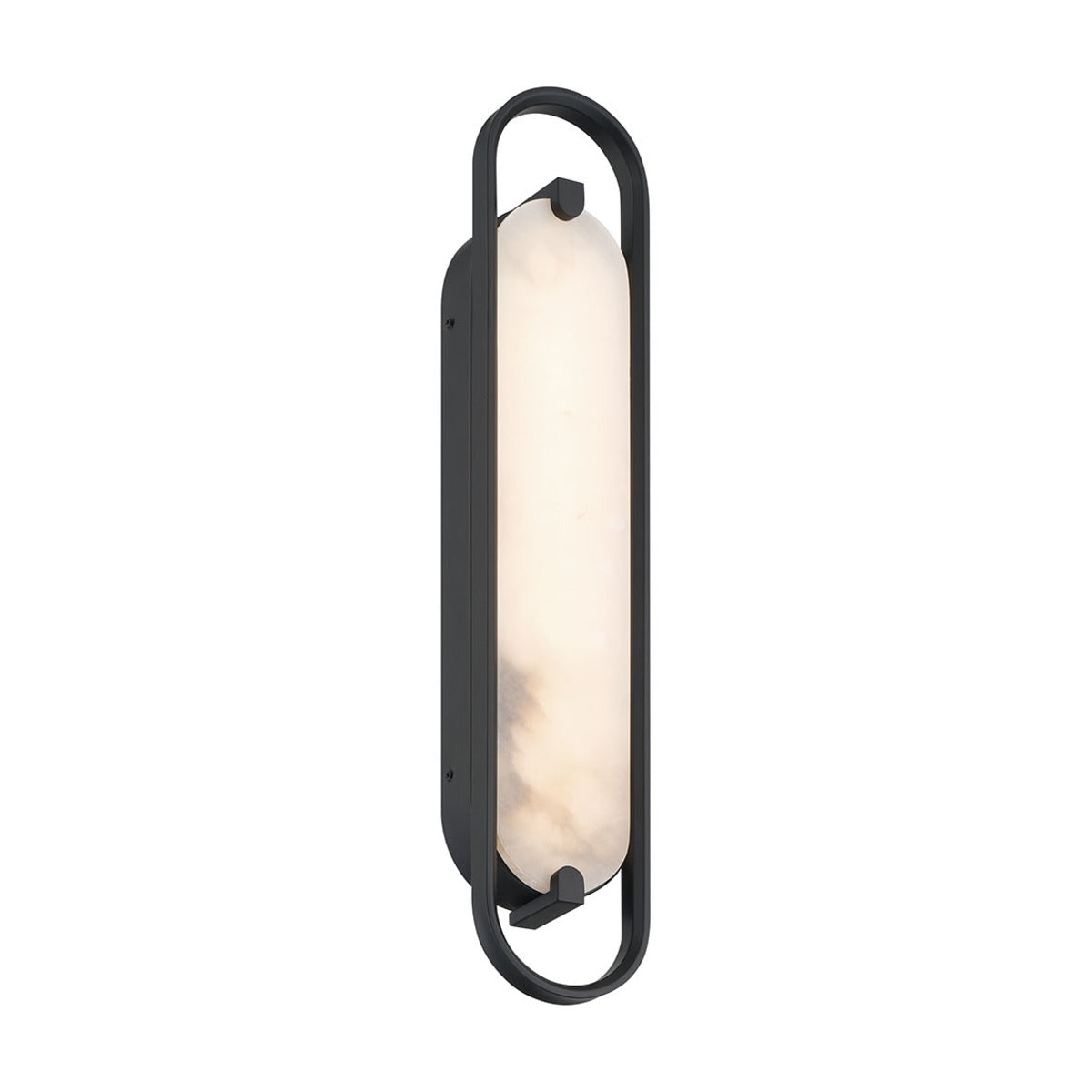 Eurofase Lighting Noga 24" 1-Light Integrated LED Alabaster Shade Matte Black Steel Wall Sconce