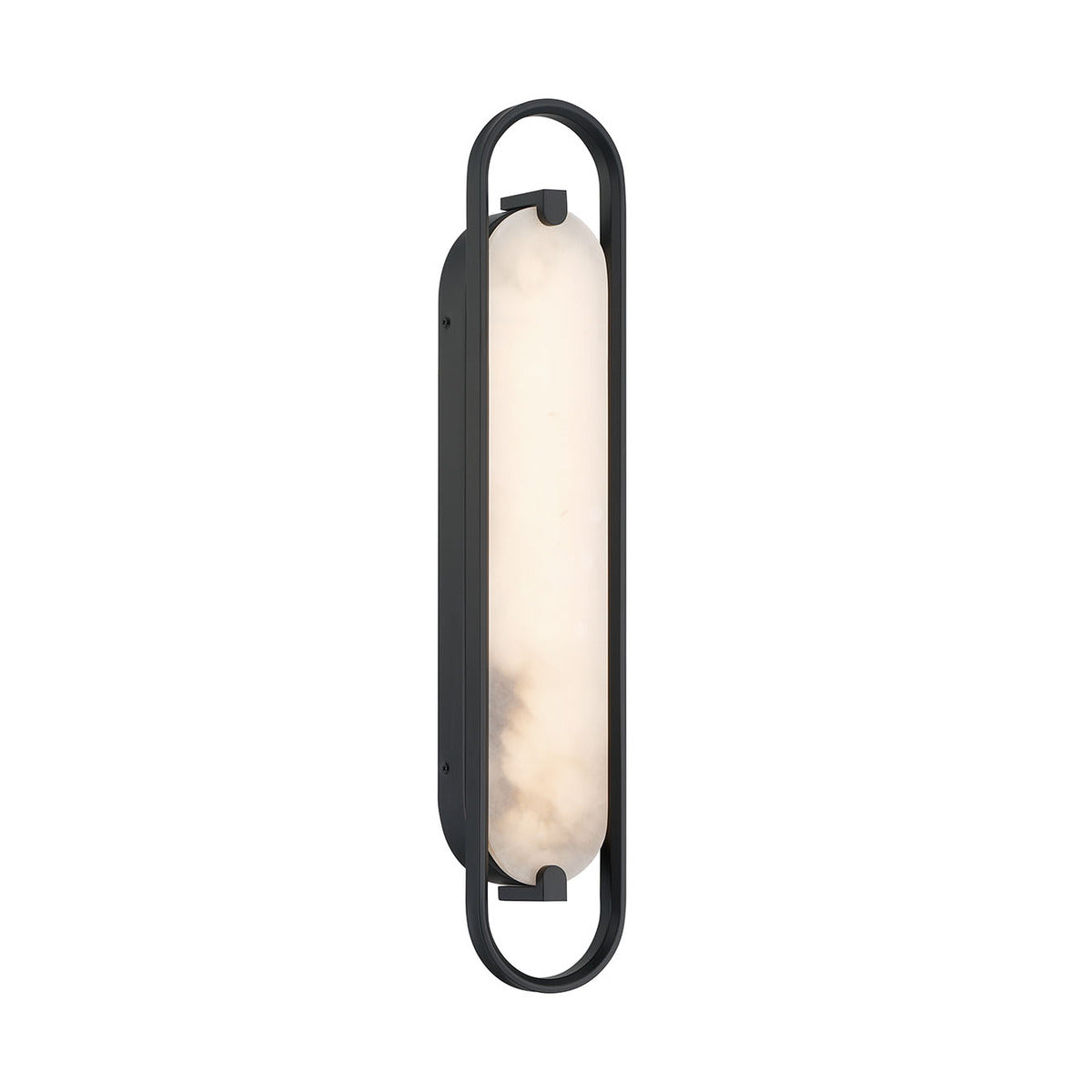 Eurofase Lighting Noga 24" 1-Light Integrated LED Alabaster Shade Matte Black Steel Wall Sconce