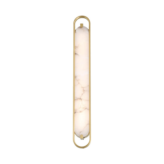 Eurofase Lighting Noga 36" 1-Light Integrated LED Alabaster Shade Gold Steel Wall Sconce