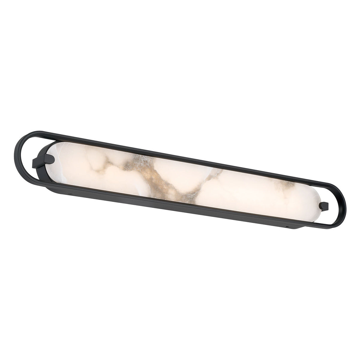 Eurofase Lighting Noga 36" 1-Light Integrated LED Alabaster Shade Matte Black Steel Wall Sconce