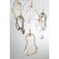 Eurofase Lighting Norah 24" 12-Light Integrated LED Glass Shade Gold Steel Multi-Drop Chandelier