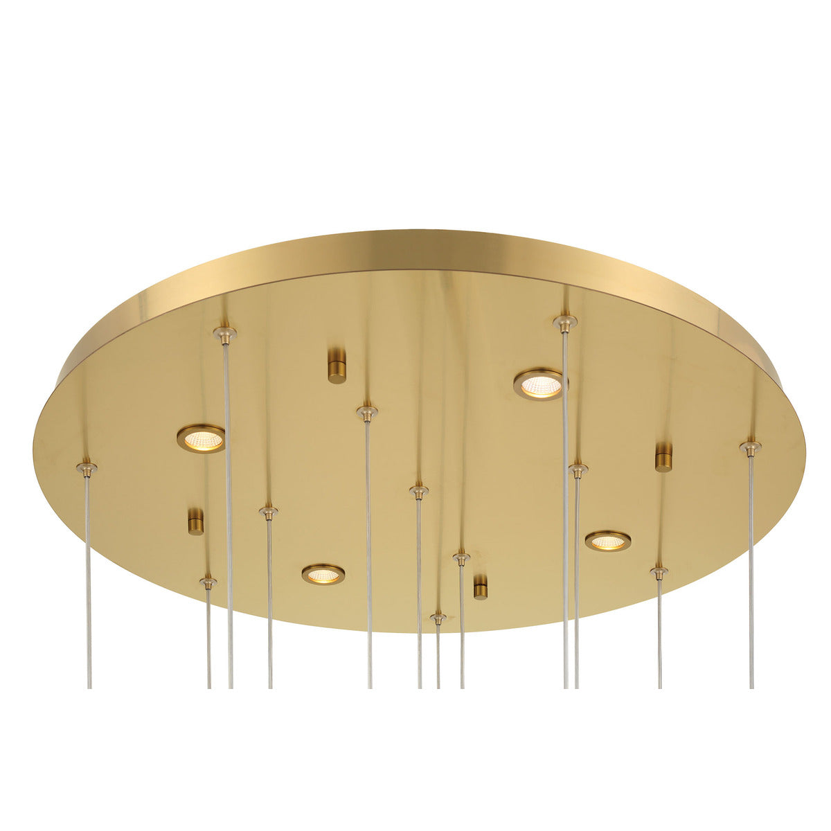 Eurofase Lighting Norah 24" 12-Light Integrated LED Glass Shade Gold Steel Multi-Drop Chandelier