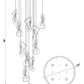 Eurofase Lighting Norah 24" 12-Light Integrated LED Glass Shade Gold Steel Multi-Drop Chandelier