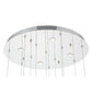 Eurofase Lighting Norah 24" 12-Light Integrated LED Glass Shade Polished Nickel Steel Multi-Drop Chandelier