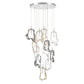 Eurofase Lighting Norah 24" 12-Light Integrated LED Glass Shade Polished Nickel Steel Multi-Drop Chandelier