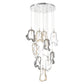 Eurofase Lighting Norah 24" 12-Light Integrated LED Glass Shade Polished Nickel Steel Multi-Drop Chandelier