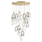 Eurofase Lighting Norah 39" 26-Light Integrated LED Glass Shade Gold Steel Grand Chandelier