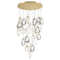 Eurofase Lighting Norah 39" 26-Light Integrated LED Glass Shade Gold Steel Grand Chandelier