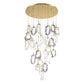 Eurofase Lighting Norah 39" 26-Light Integrated LED Glass Shade Gold Steel Grand Chandelier