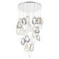 Eurofase Lighting Norah 39" 26-Light Integrated LED Glass Shade Polished Nickel Steel Grand Chandelier