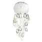 Eurofase Lighting Norah 39" 26-Light Integrated LED Glass Shade Polished Nickel Steel Grand Chandelier
