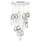 Eurofase Lighting Norah 39" 26-Light Integrated LED Glass Shade Polished Nickel Steel Grand Chandelier