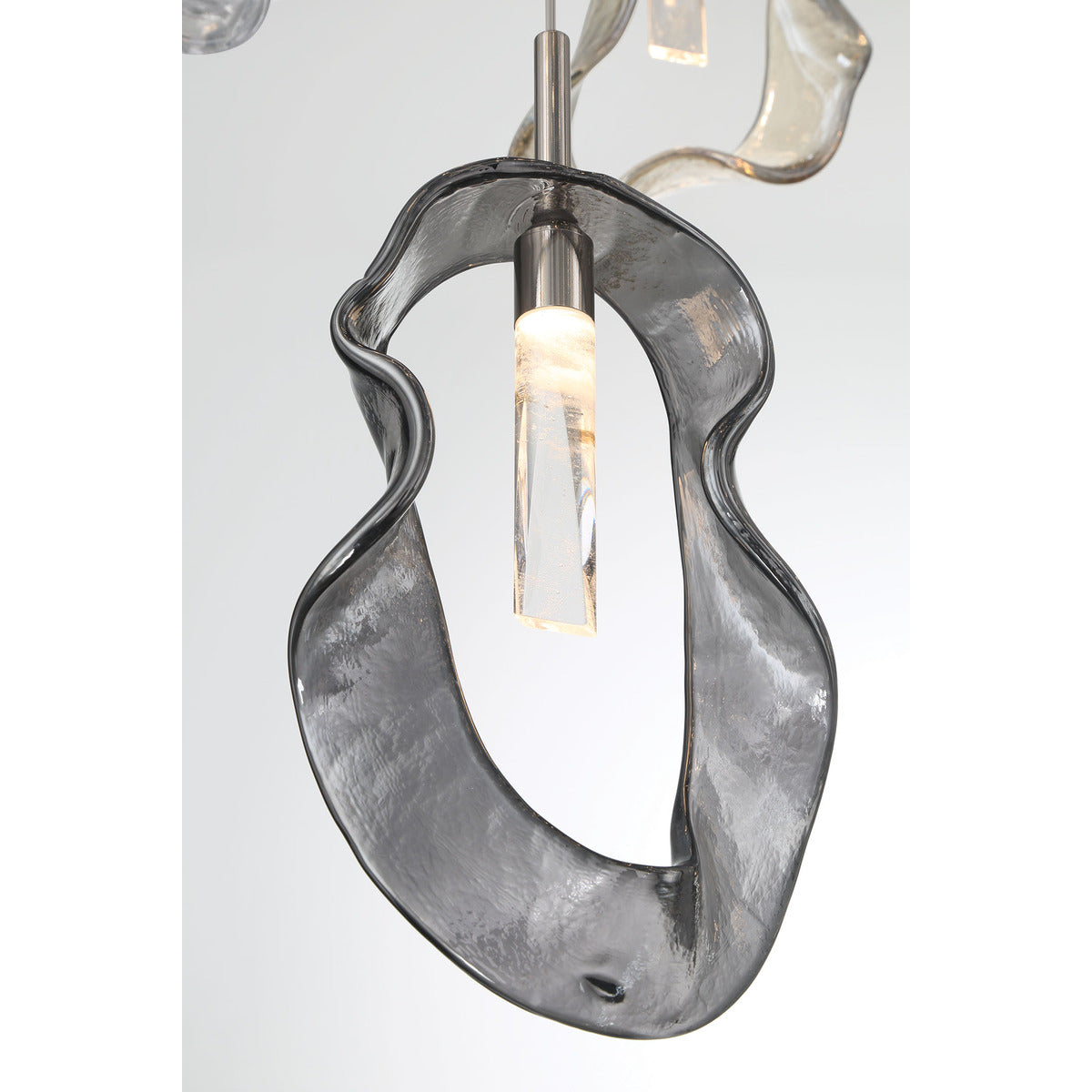 Eurofase Lighting Norah 39" 26-Light Integrated LED Glass Shade Polished Nickel Steel Grand Chandelier