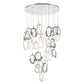 Eurofase Lighting Norah 39" 26-Light Integrated LED Glass Shade Polished Nickel Steel Grand Chandelier