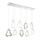 Eurofase Lighting Norah 51" 9-Light Integrated LED Glass Shade Polished Nickel Steel Linear Chandelier