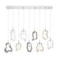Eurofase Lighting Norah 51" 9-Light Integrated LED Glass Shade Polished Nickel Steel Linear Chandelier