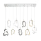 Eurofase Lighting Norah 51" 9-Light Integrated LED Glass Shade Polished Nickel Steel Linear Chandelier