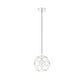 Eurofase Lighting Norway 11" Round Dimmable LED Chrome Metal Pendant Light With Hand Made Ice Glass Shade