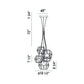 Eurofase Lighting Norway 19" 5-Light Round Dimmable LED Chrome Metal Chandelier With Hand Made Ice Glass Shades