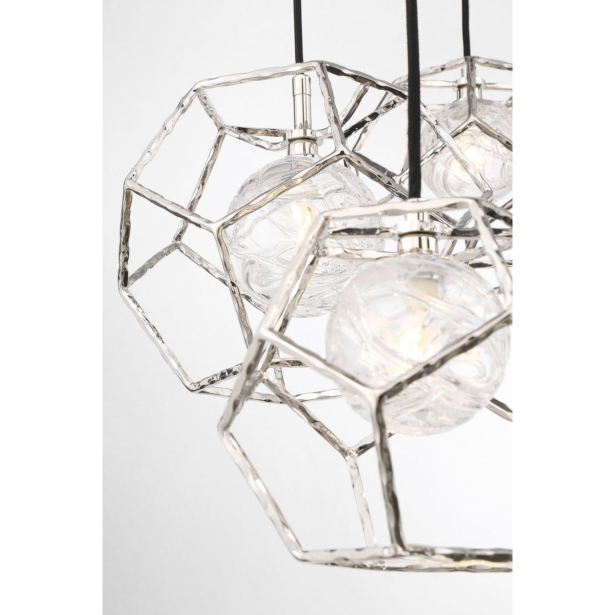 Eurofase Lighting Norway 41" 13-Light Round Dimmable LED Chrome Metal Chandelier With Hand Made Ice Glass Shades