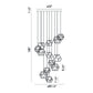 Eurofase Lighting Norway 41" 13-Light Round Dimmable LED Chrome Metal Chandelier With Hand Made Ice Glass Shades