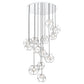 Eurofase Lighting Norway 41" 13-Light Round Dimmable LED Chrome Metal Chandelier With Hand Made Ice Glass Shades