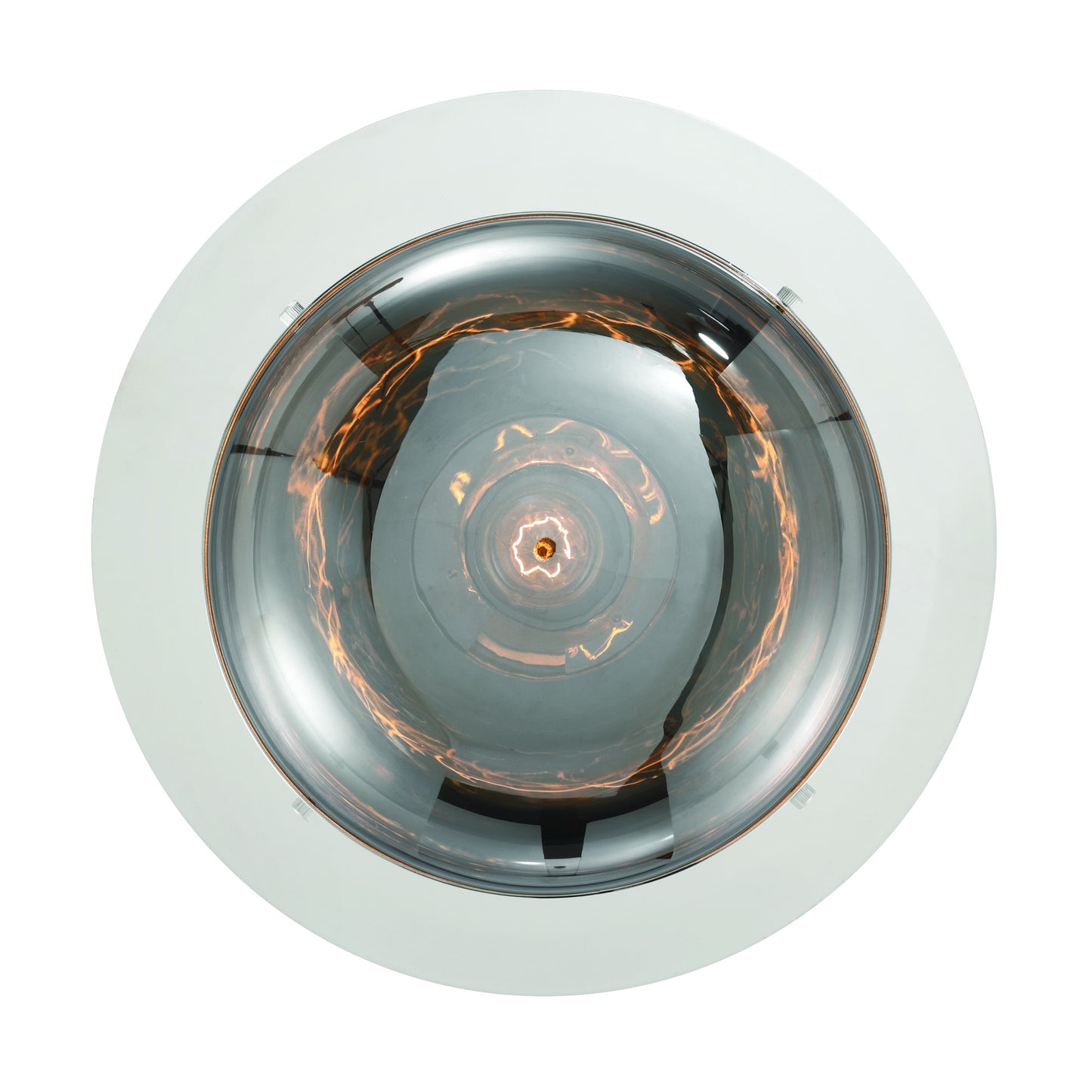 Eurofase Lighting Nottingham 10" 1-Light Smoke Glass Shade Polished Nickel Flush Mount Lighting