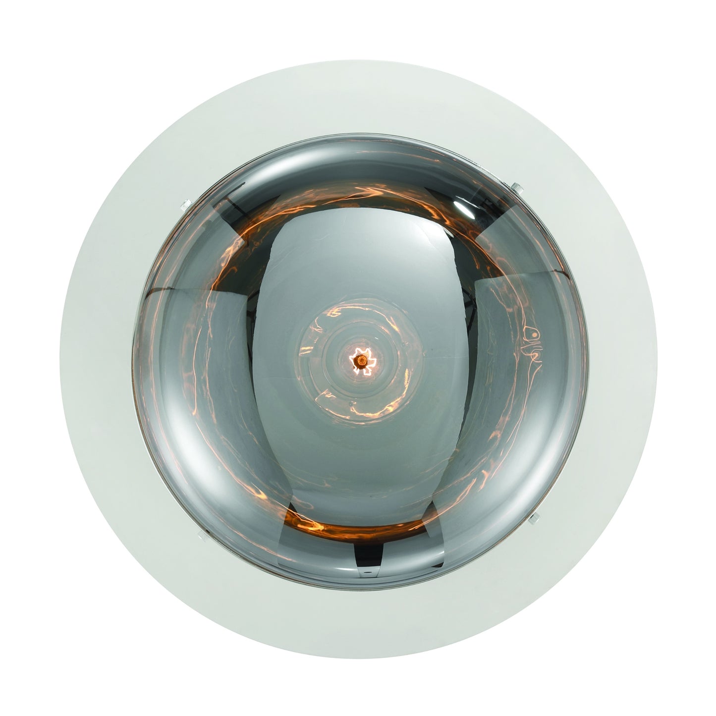 Eurofase Lighting Nottingham 14" 1-Light Smoke Glass Shade Polished Nickel Flush Mount Lighting
