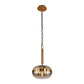 Eurofase Lighting Nottingham 14" Medium Dimmable Incandescent Antique Brass Pendant Light With Amber Tinted Glass Orb Shade