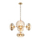 Eurofase Lighting Nottingham 28" 5-Light Dimmable Incandescent Antique Brass Chandelier With Champagne Glass Shades