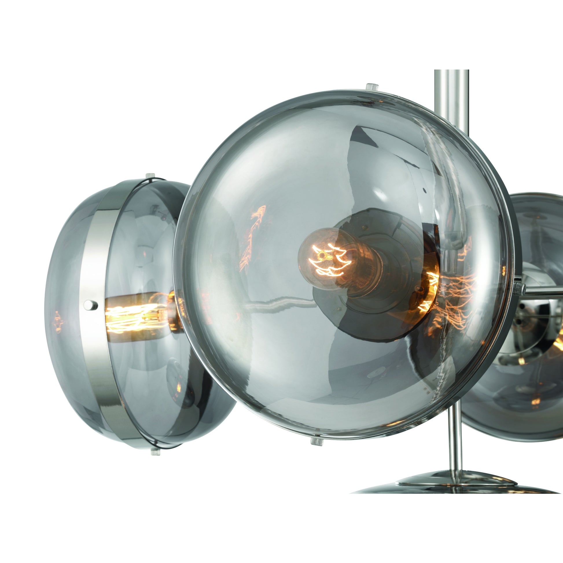 Eurofase Lighting Nottingham 28" 5-Light Smoke Glass Shade Polished Nickel Chandelier