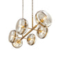Eurofase Lighting Nottingham 44" 6-Light Dimmable Incandescent Antique Brass Oval Chandelier With Champagne Glass Shades