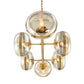 Eurofase Lighting Nottingham 44" 6-Light Dimmable Incandescent Antique Brass Oval Chandelier With Champagne Glass Shades