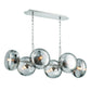 Eurofase Lighting Nottingham 44" 6-Light Smoke Glass Shade Polished Nickel Chandelier
