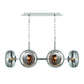 Eurofase Lighting Nottingham 44" 6-Light Smoke Glass Shade Polished Nickel Chandelier