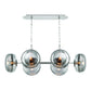 Eurofase Lighting Nottingham 44" 6-Light Smoke Glass Shade Polished Nickel Chandelier