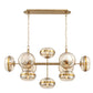 Eurofase Lighting Nottingham 54" 10-Light Dimmable Incandescent Antique Brass Oval Chandelier With Champagne Glass Shades