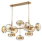 Eurofase Lighting Nottingham 54" 10-Light Dimmable Incandescent Antique Brass Oval Chandelier With Champagne Glass Shades