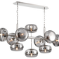 Eurofase Lighting Nottingham 54" 10-Light Smoke Glass Shade Polished Nickel Chandelier