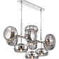 Eurofase Lighting Nottingham 54" 10-Light Smoke Glass Shade Polished Nickel Chandelier